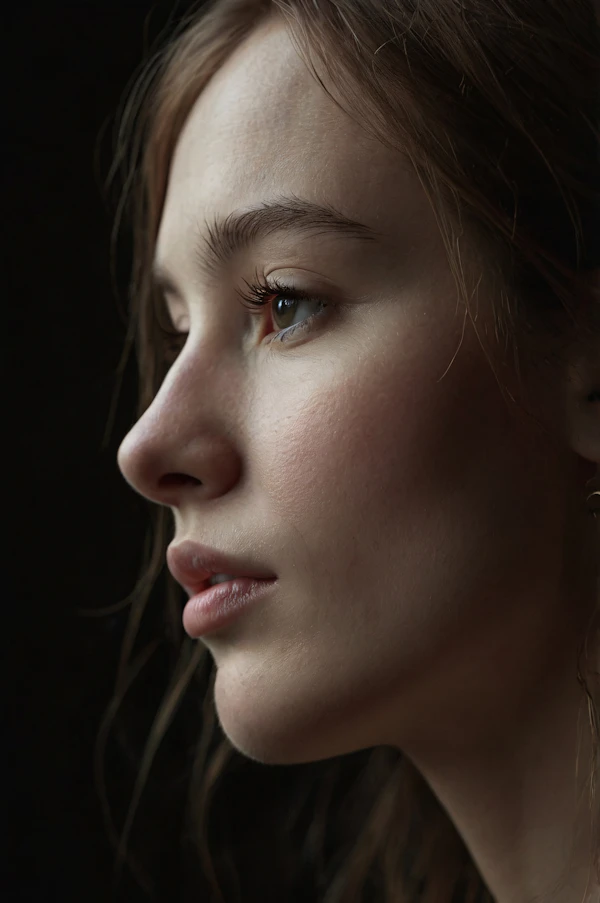 Contemplative Portrait of a Young Woman