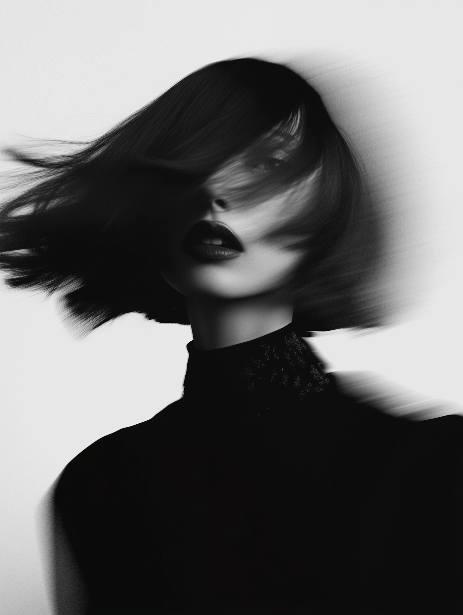 Mysterious Woman in Monochrome