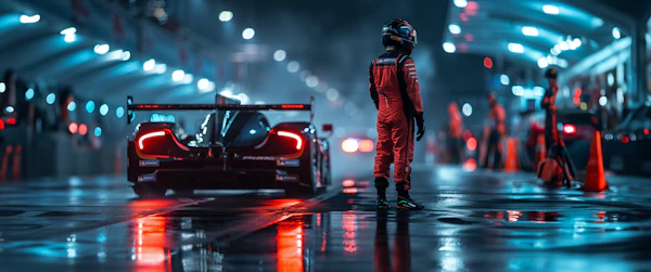 Race Car Driver at Pit Stop
