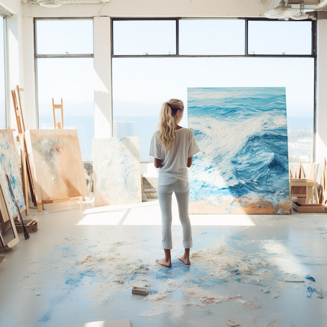 Woman in Art Studio