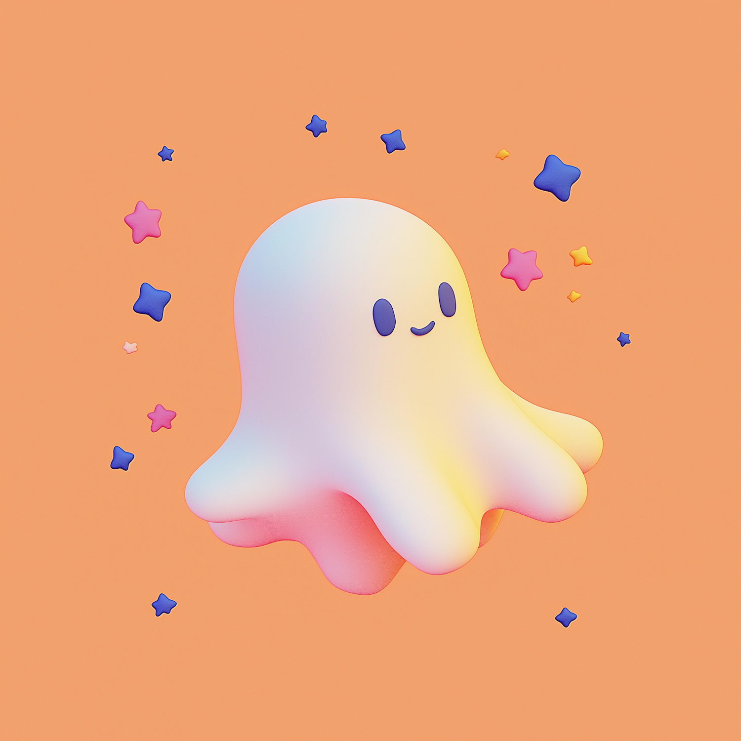 Cheerful Cartoon Ghost Illustration