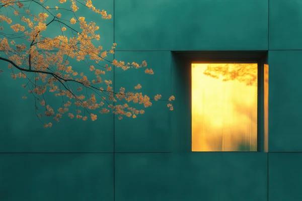 Teal Wall with Window