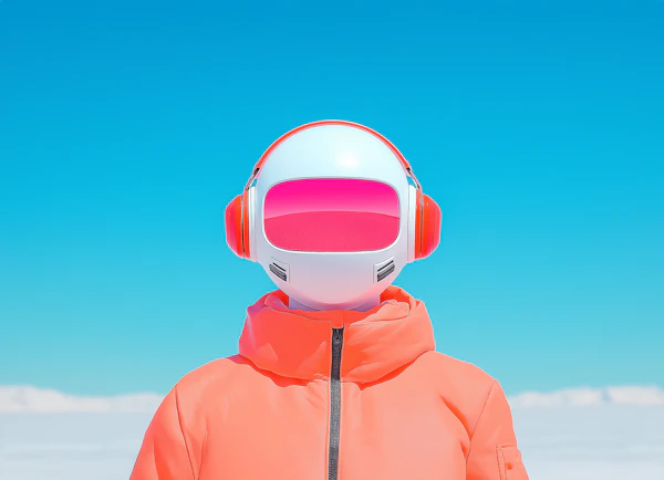 Futuristic Figure with Helmet