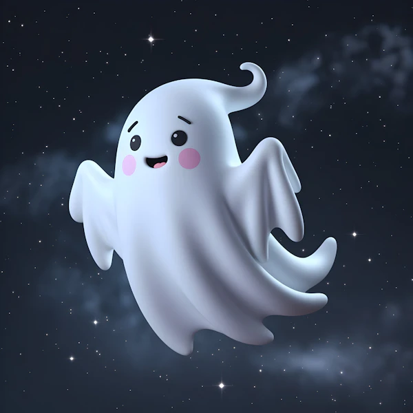 Cheerful Cartoon Ghost