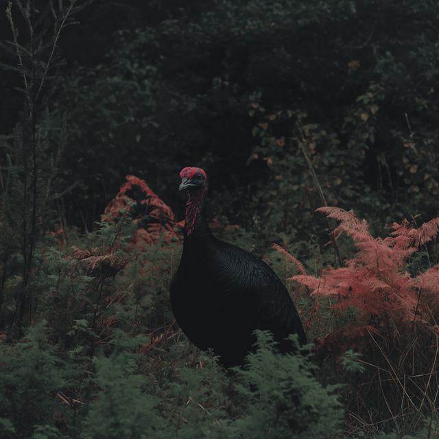 Turkey in Lush Forest