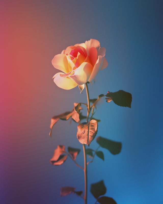 Elegant Rose Against Gradient Background