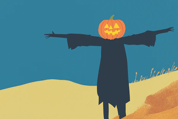 Scarecrow with Pumpkin Head