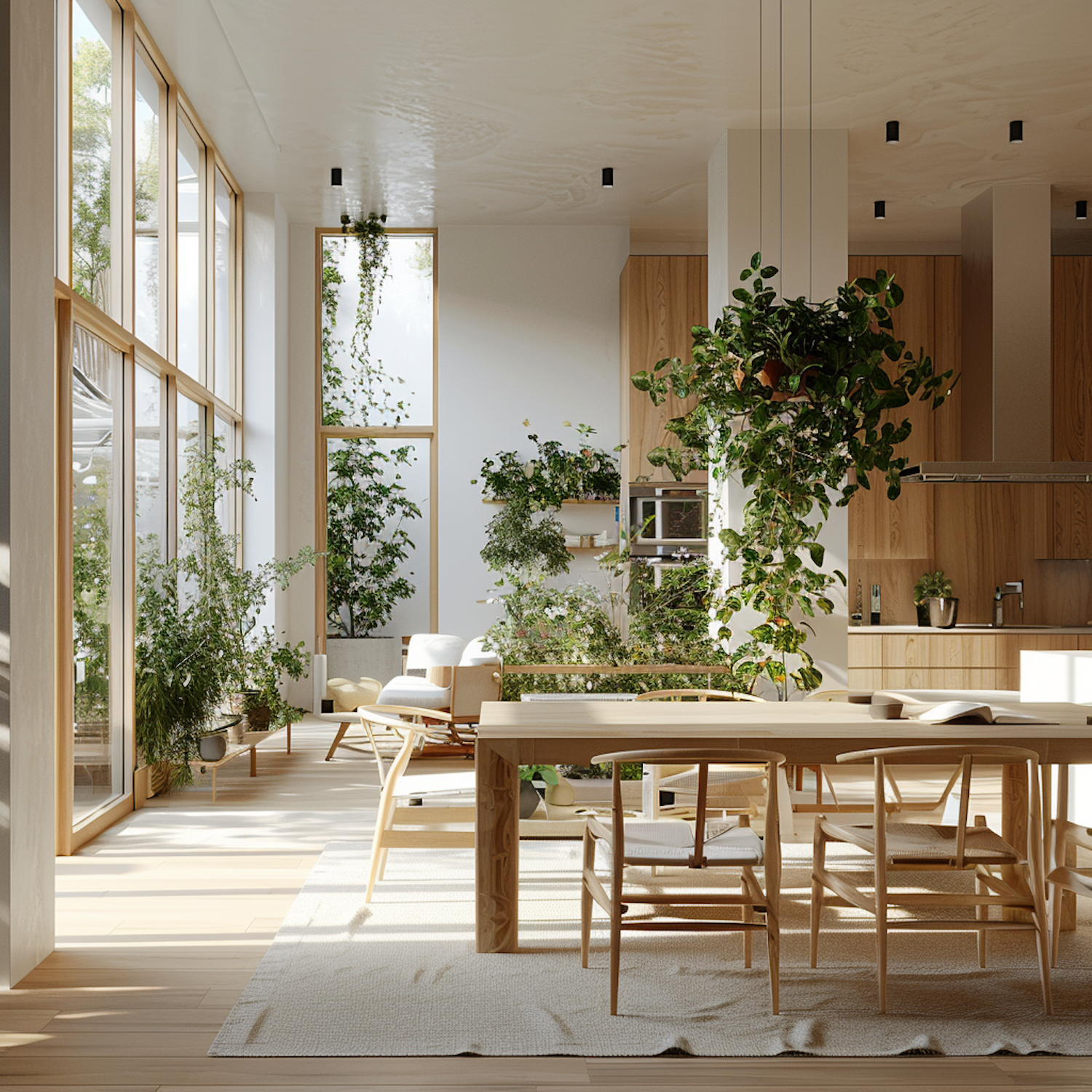 Modern Airy Kitchen and Dining Area