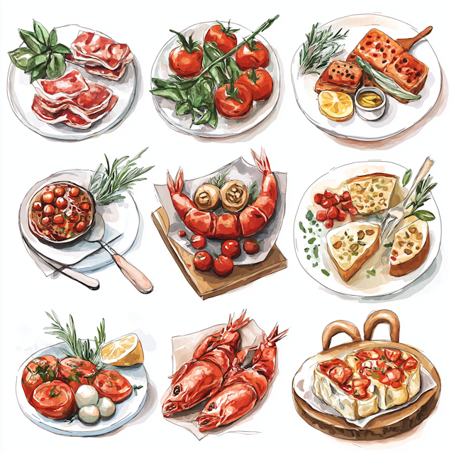 Mediterranean Dishes Grid