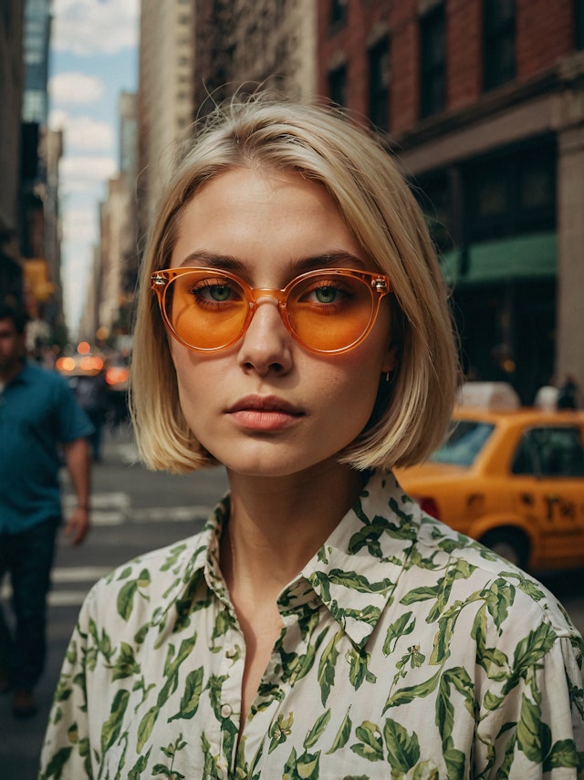 Urban Portrait with Orange Sunglasses