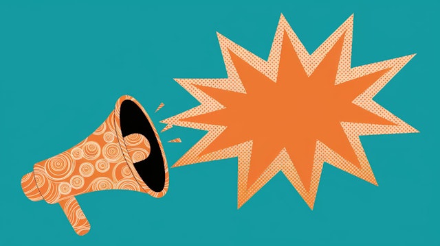 Orange Megaphone Art