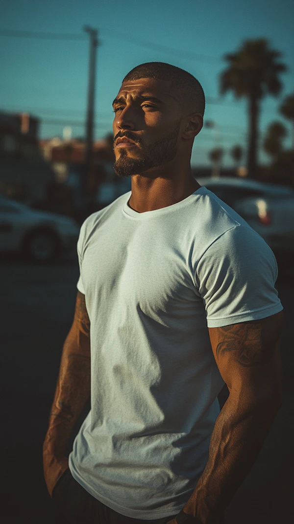 Contemplative Man in Sunlight