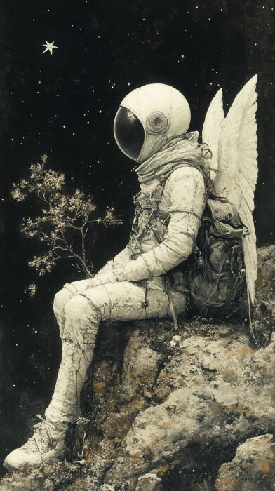 Astronaut with Angel Wings