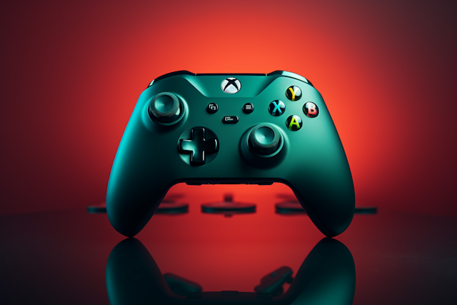 Teal Xbox Controller with Reflective Aesthetic