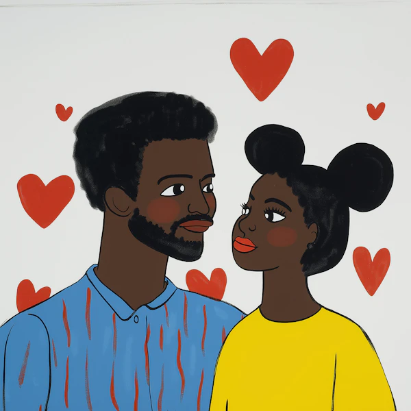 Cartoon Couple in Love