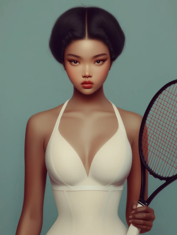 Stylized Tennis Player