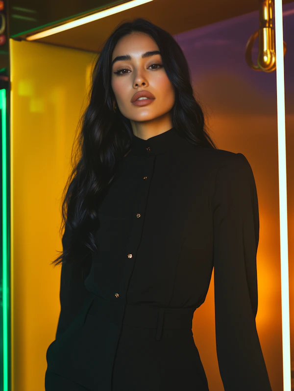 Elegant Woman in Neon