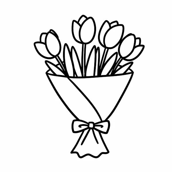 Tulip Bouquet Drawing