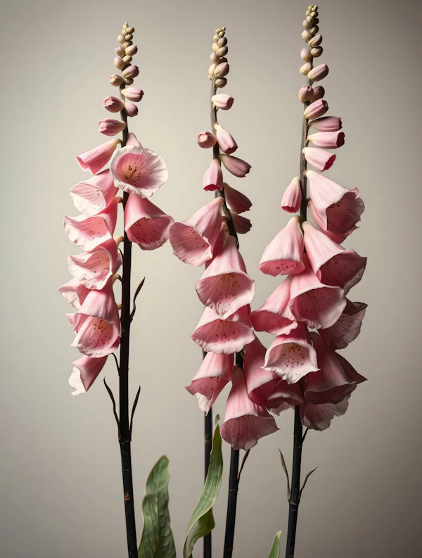 Pink Foxglove Stems