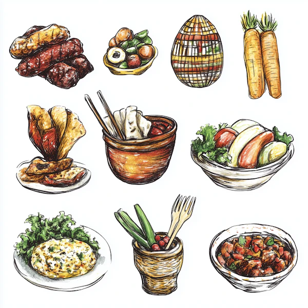 Rustic Food Illustration