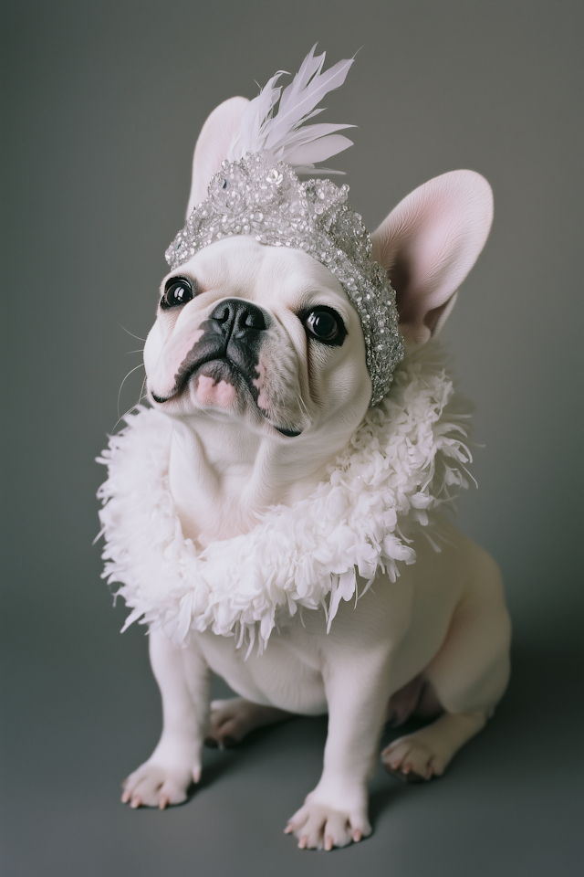 French Bulldog with Tiara