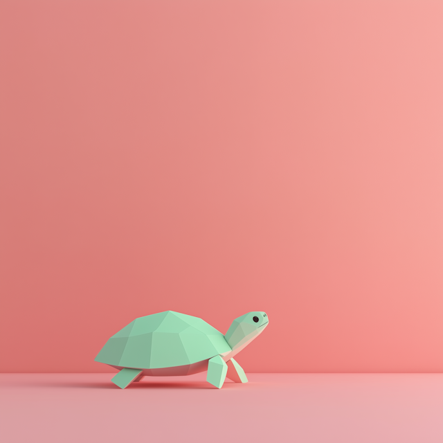 Low-Polygon Art Style Turtle