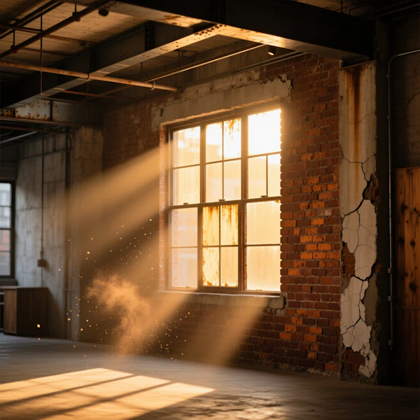 Sunlit Industrial Room