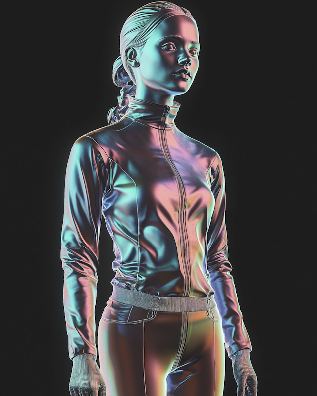 Futuristic Metallic Figure