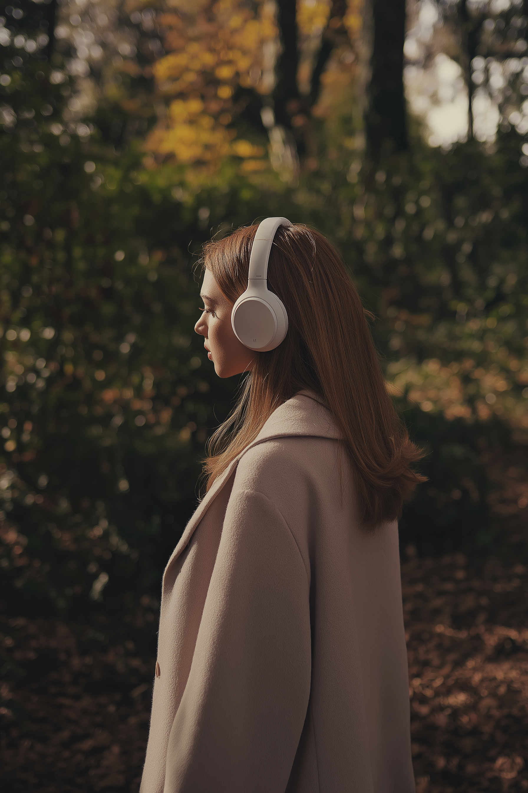 Woman with Headphones in Nature