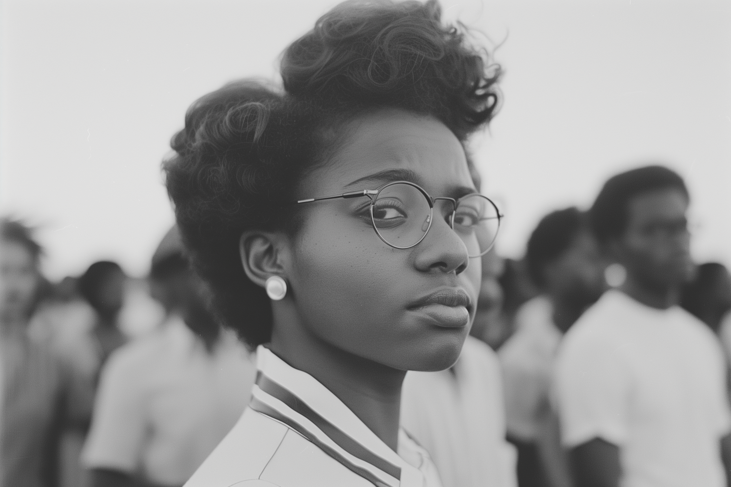 Contemplative Woman in Monochrome