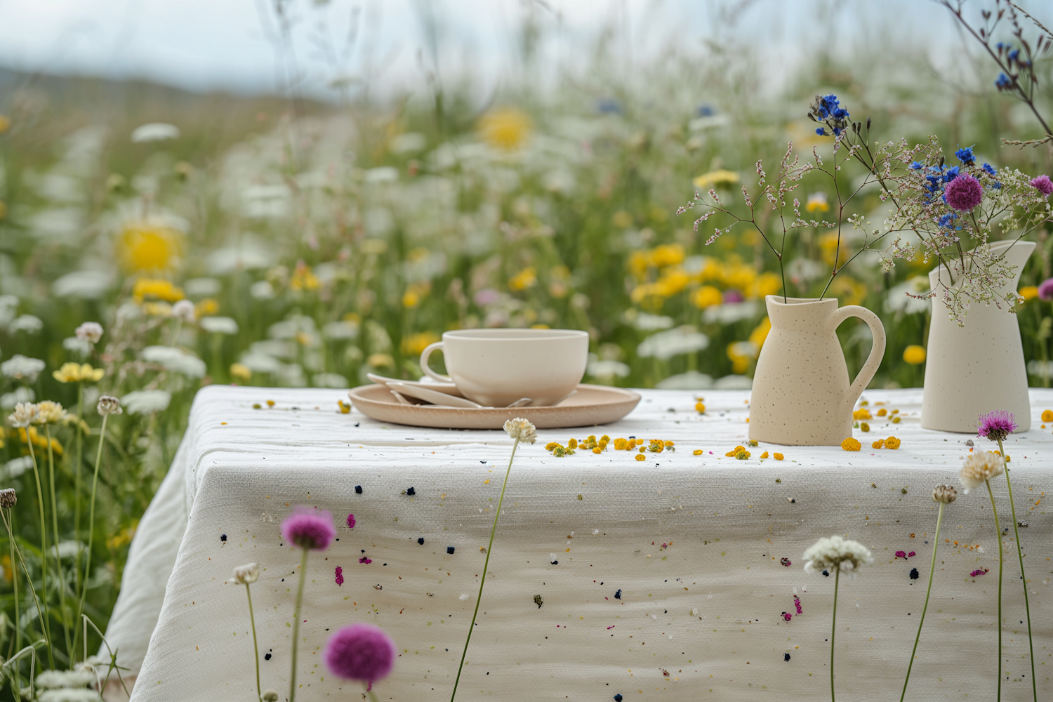 Serene Outdoor Tea Setting