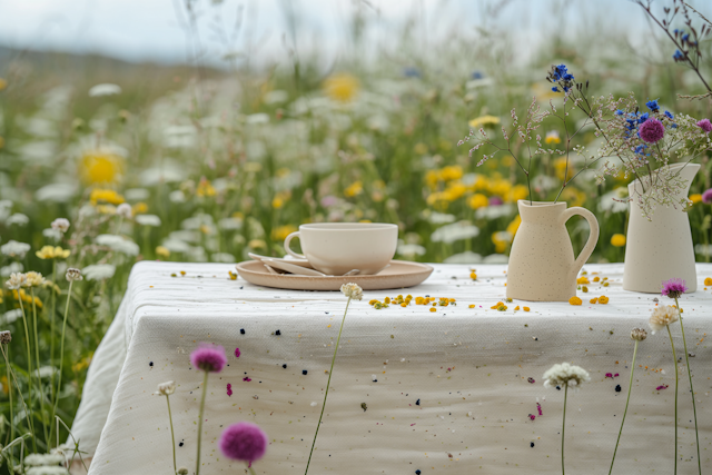 Serene Outdoor Tea Setting