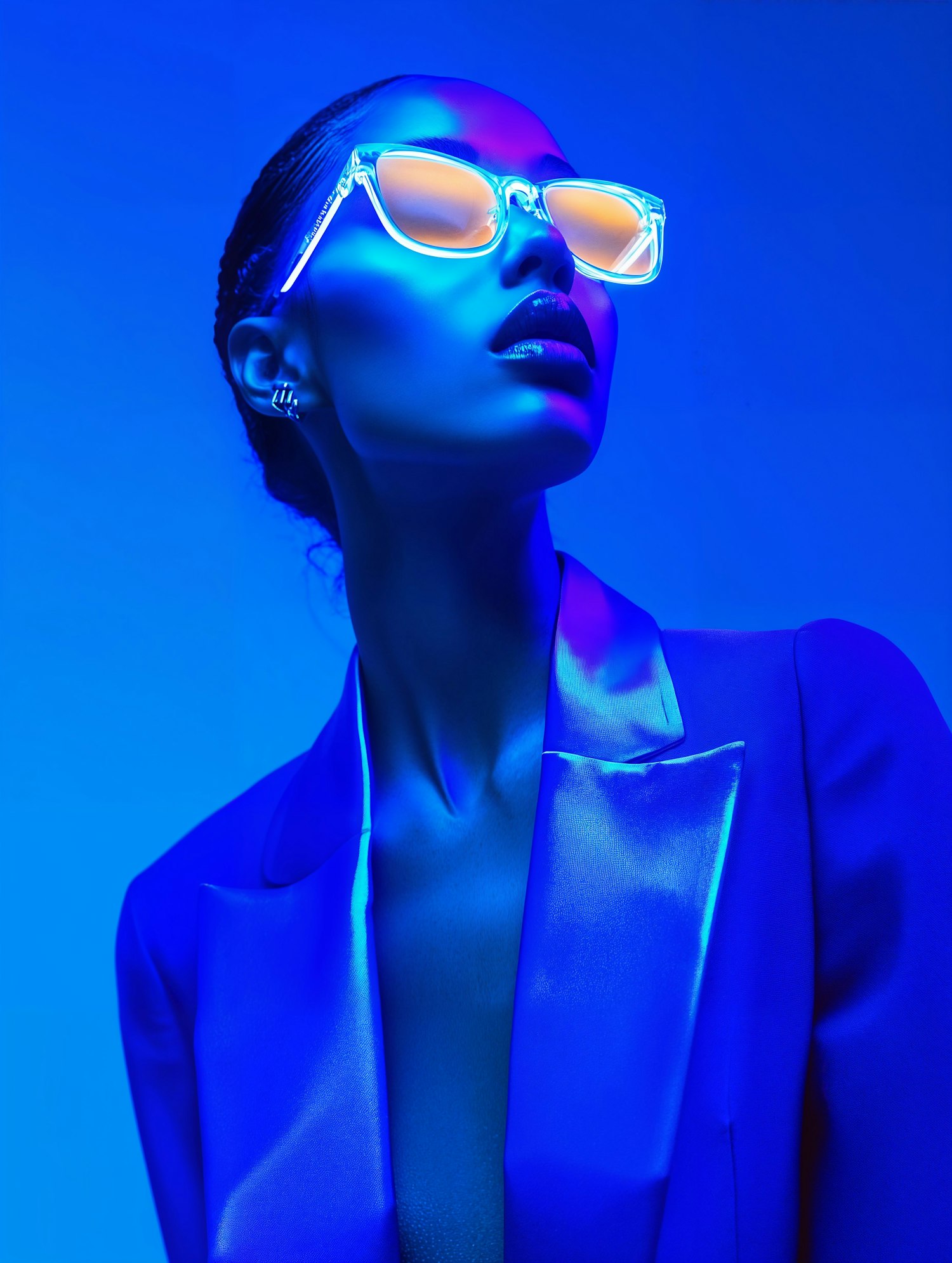 Futuristic Blue Portrait