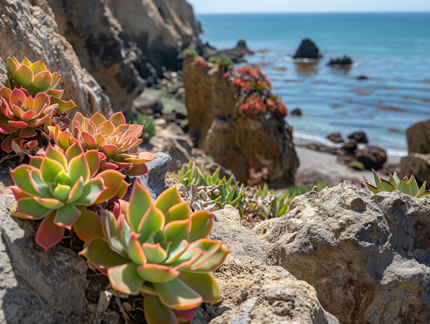 Serene Coastal Succulents