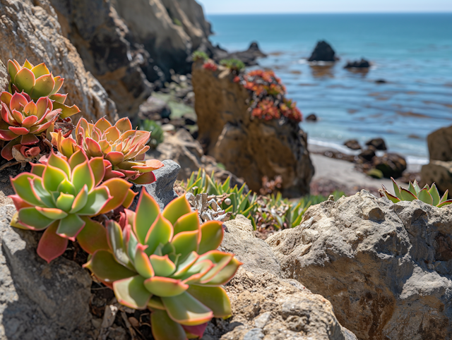 Serene Coastal Succulents