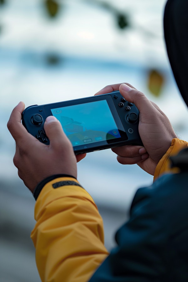 Handheld Game Console in Use