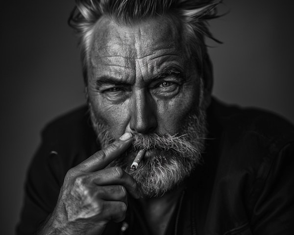 Monochrome Portrait of Mature Man