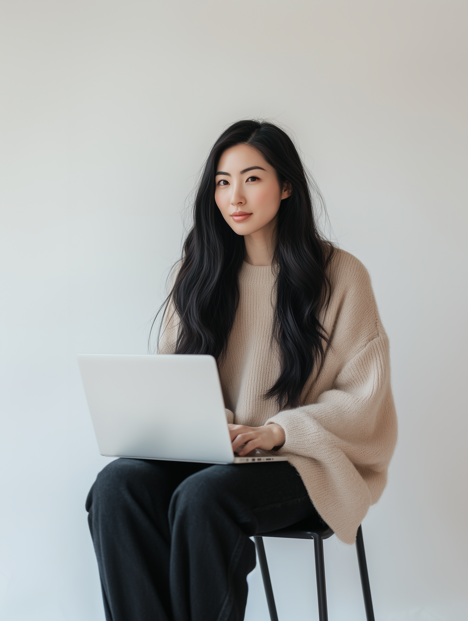 Woman Working on Laptop