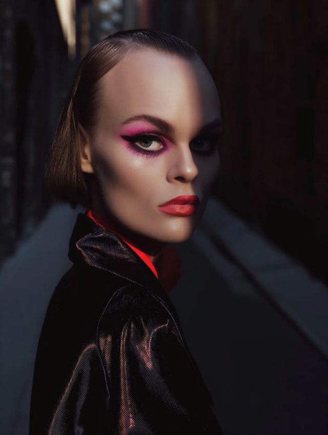 Stylized Portrait with Bold Makeup