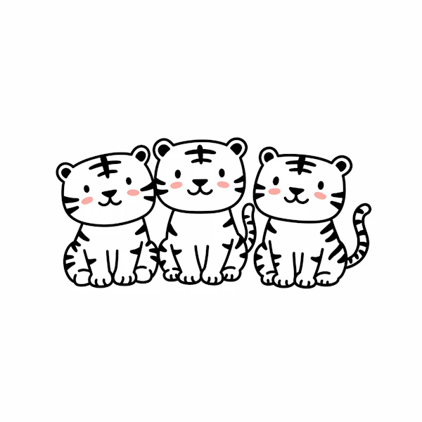 Cartoon Tiger Cubs