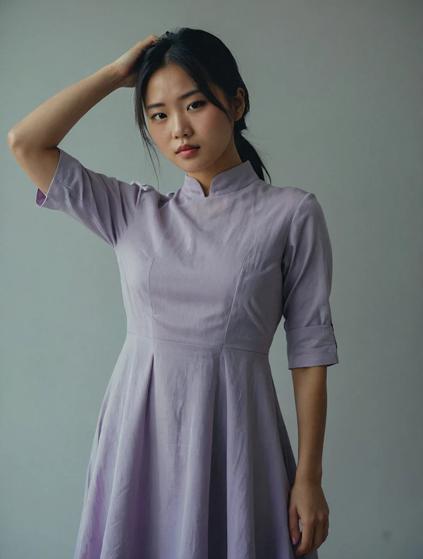 Serene Woman in Lavender Dress