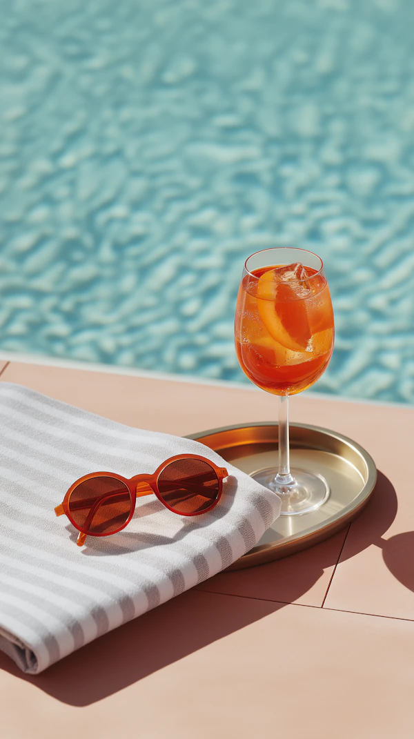 Poolside Cocktail Scene