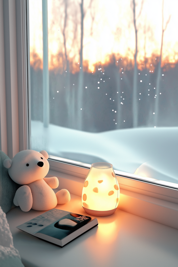 Cozy Winter Sunset by the Window