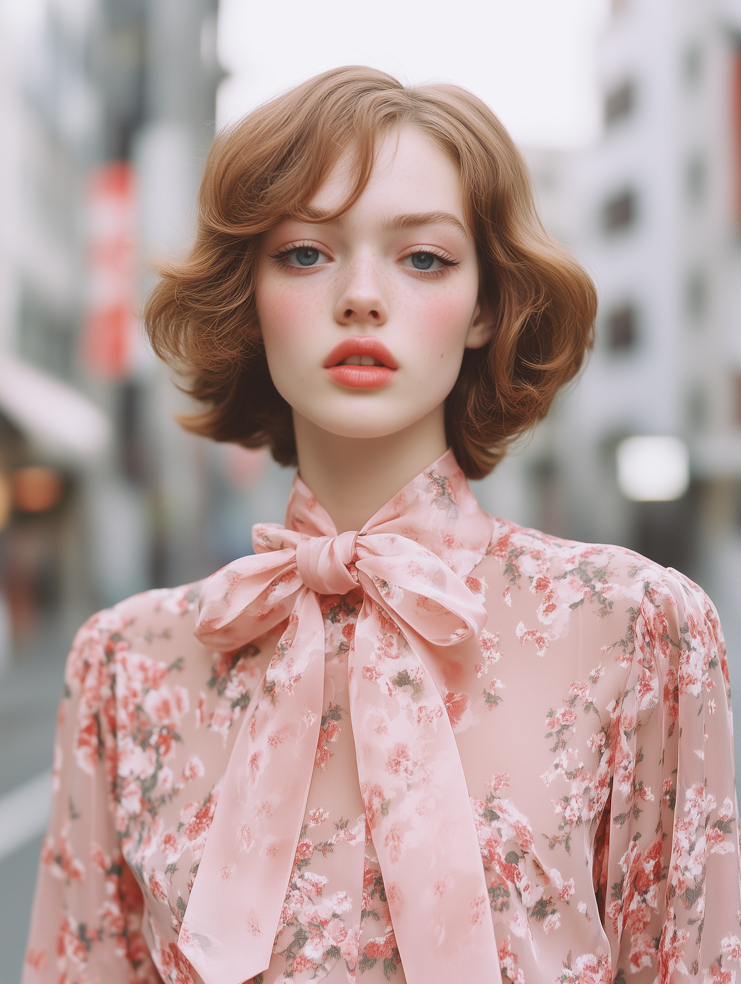 Young Woman in Floral Dress