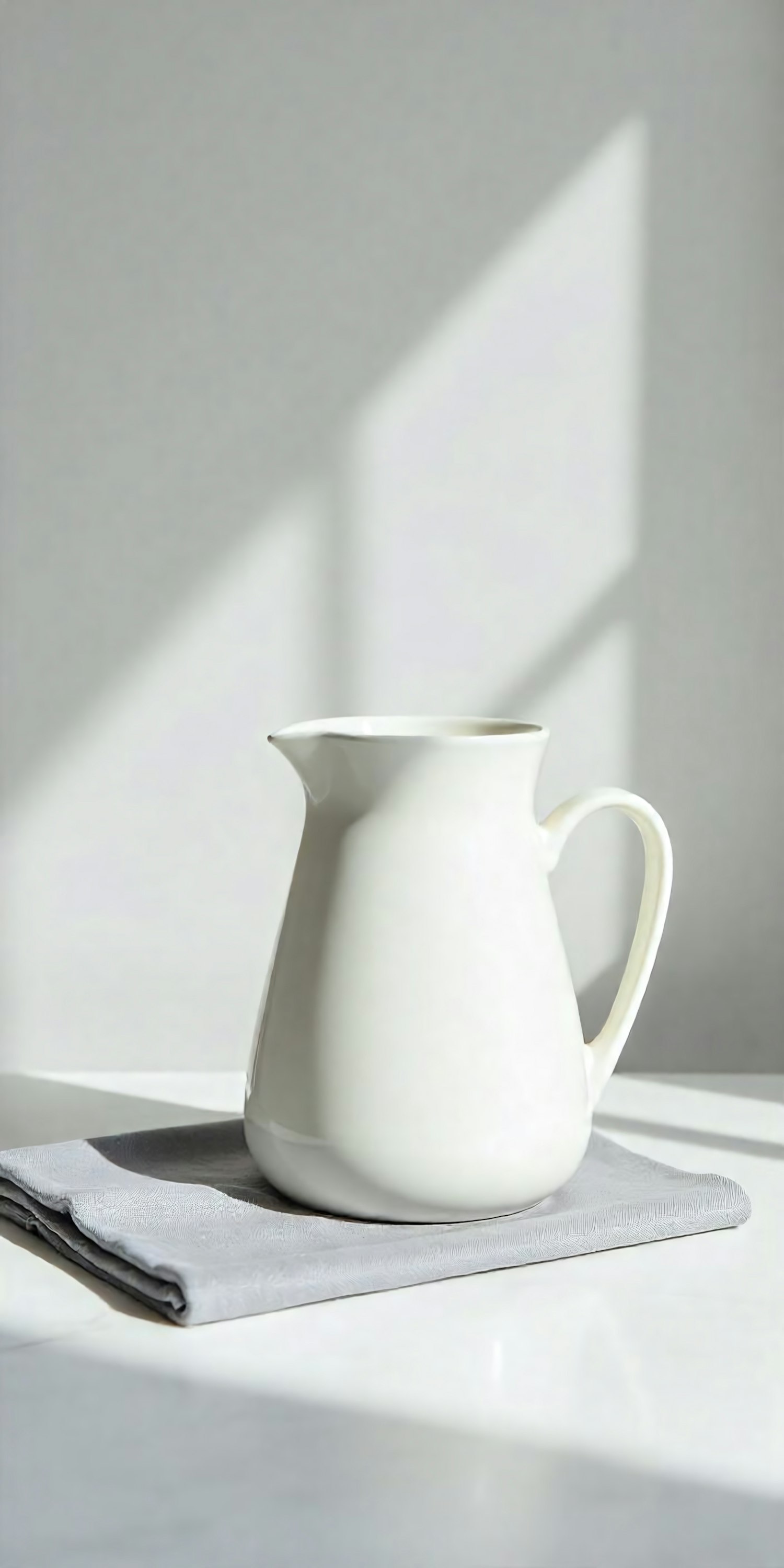 Elegant White Ceramic Pitcher