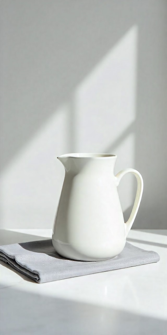 Elegant White Ceramic Pitcher