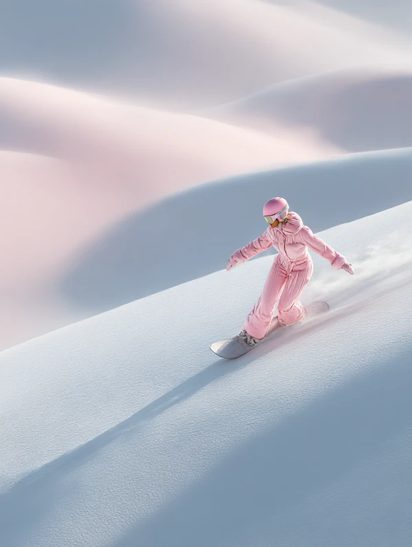 Snowboarder in Pink