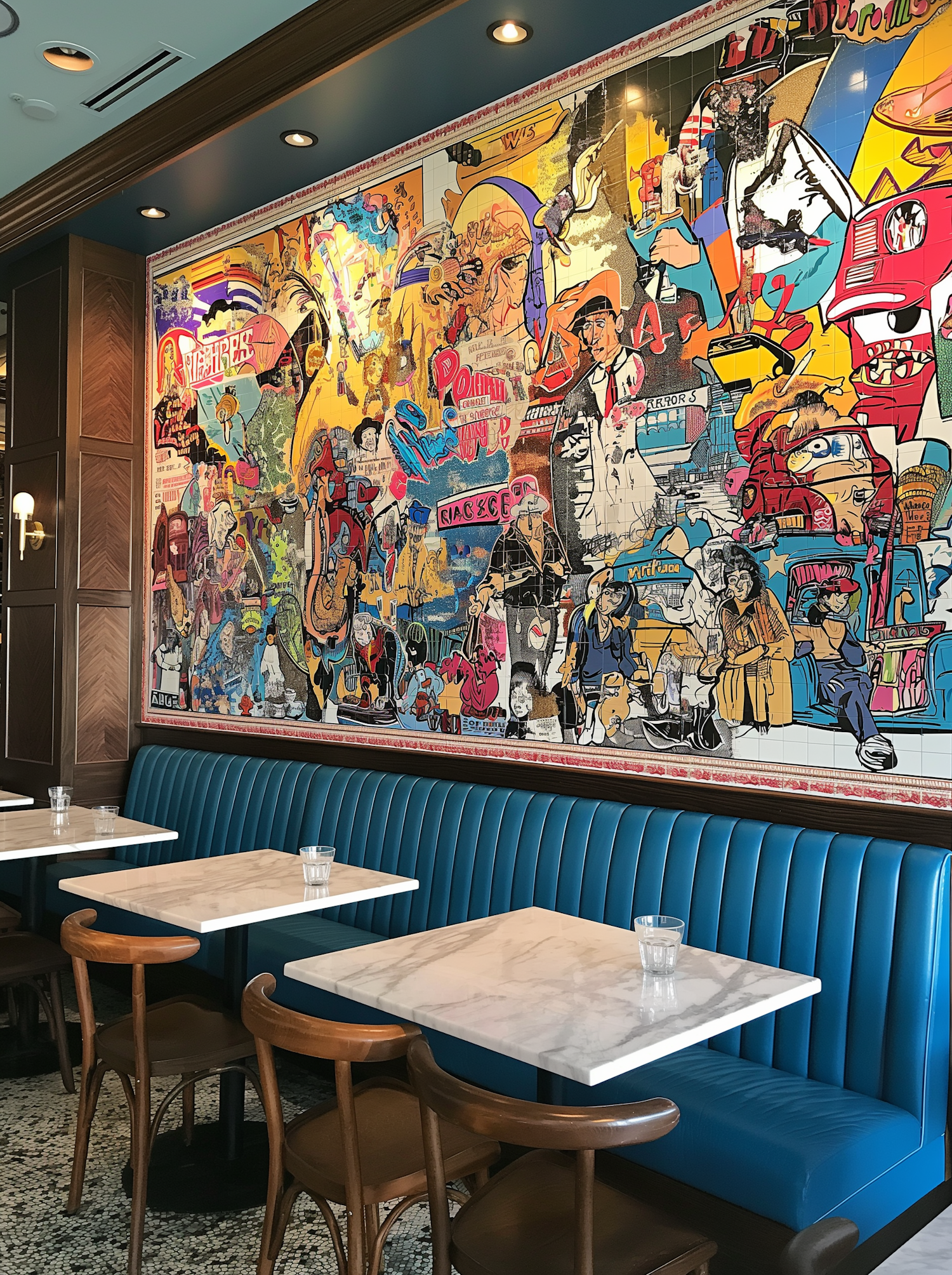 Vibrant Mural in Dining Area