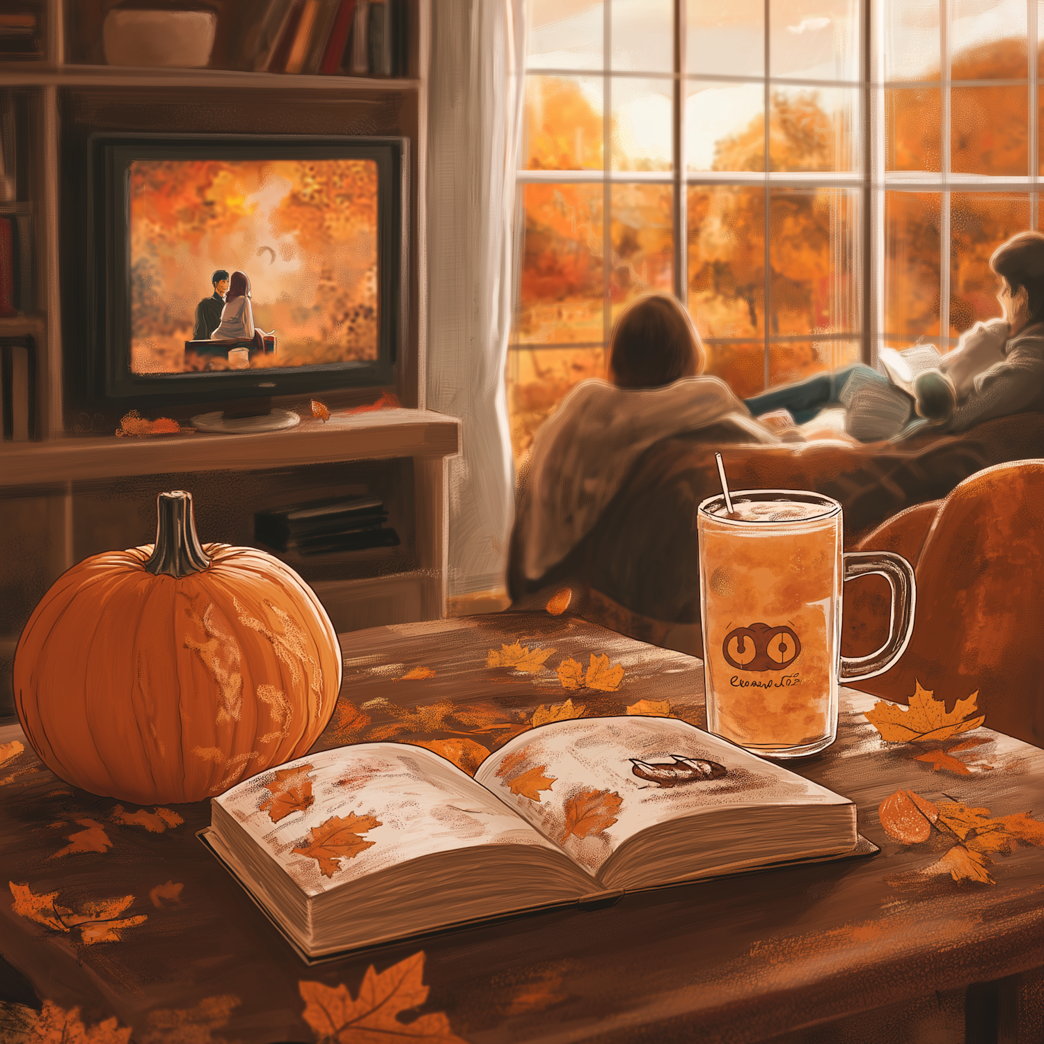 Cozy Autumn Scene Inside a Home