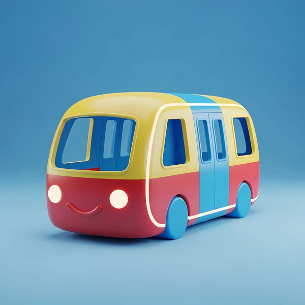 Smiling Cartoon Bus